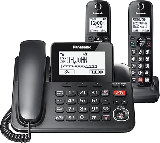 Panasonic Corded/Cordless Phone With Call Block KX-TGF852B