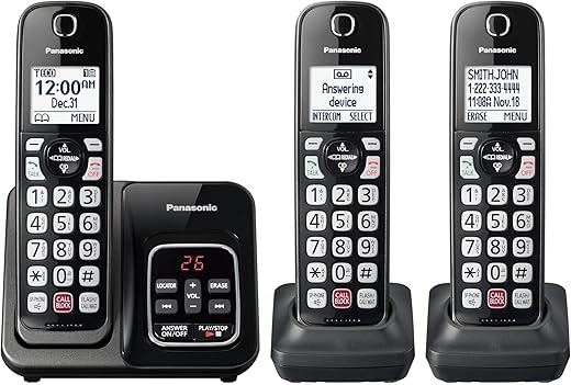 Panasonic Cordless Phone With Answering Machine KX-TGD833M
