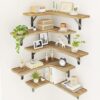 Fixwal Corner Floating Shelves, Set Of 5, Carbonized Black