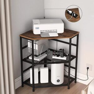 VEDECASA Corner Printer Stand With Power Outlet