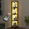 VTRIN Corner Shelf With Light, 5-Tier Bookshelf