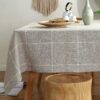 TruDelve Cotton Linen Grey Farmhouse Tablecloth (52″x52″)