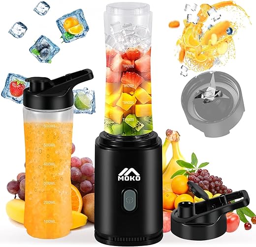 MoKo Countertop Blender With Travel Cup, Black