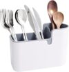 Amazon Basics Countertop & Wall Utensil Organizer, White & Grey
