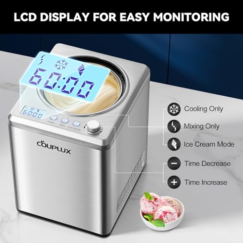 COUPLUX Compressor Ice Cream Maker, Automatic 2.5L - Image 3