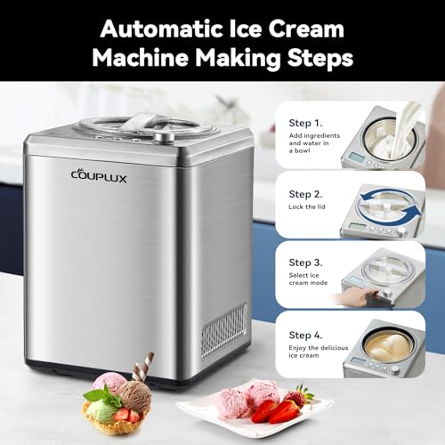 COUPLUX Compressor Ice Cream Maker, Automatic 2.5L - Image 4