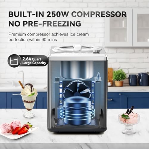 COUPLUX Compressor Ice Cream Maker, Automatic 2.5L - Image 2