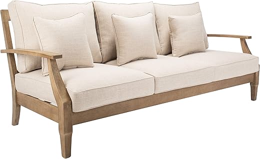Safavieh Couture Martinique Natural Wood Patio Sofa CPT1013A
