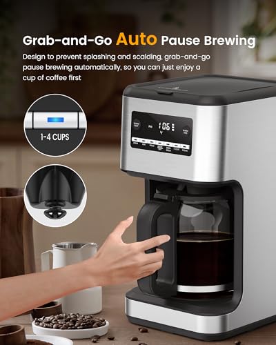 COWSAR 14-Cup Programmable Coffee Maker, Stainless Steel - Image 3