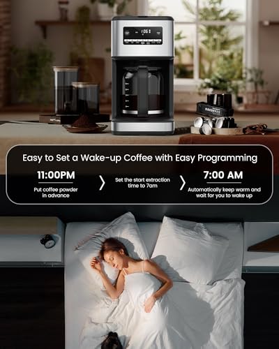 COWSAR 14-Cup Programmable Coffee Maker, Stainless Steel - Image 4
