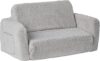 Delta Children Cozee Sherpa Convertible Sofa Lounger, Grey