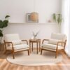VINGLI Cozy Beige Linen Accent Chairs Set
