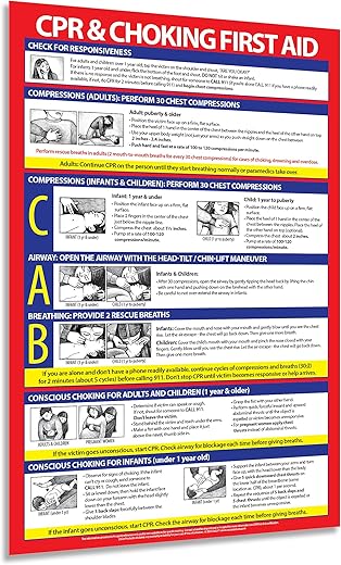 Safety Magnets CPR And Choking Poster - Laminated