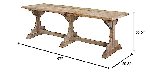 Creative Co-Op Reclaimed Wood Table With Trussel - Image 3
