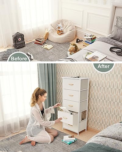 Crestlive Products Vertical Dresser Storage Tower, Beige - Image 4