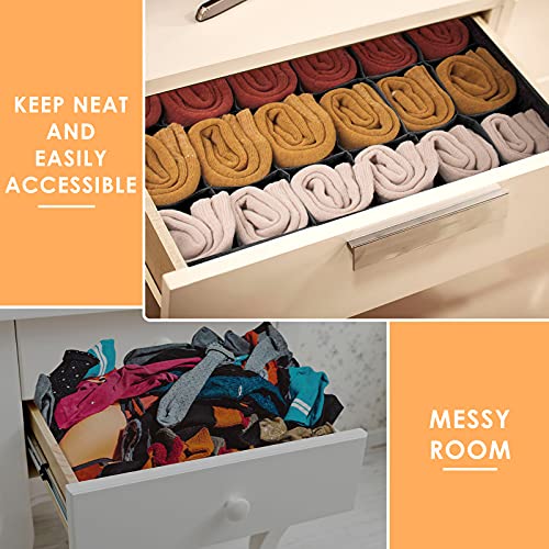 Criusia Sock & Underwear Organizer Dividers, 64 Cell - Image 3