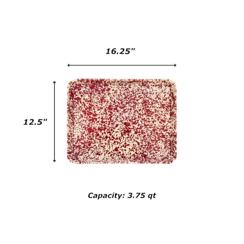 Crow Canyon Home Enamelware Jelly Roll Pan, Black/White Splatter - Image 2