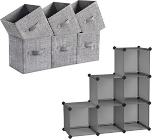 SONGMICS Cube Storage Organizer And Bins Bundle ULPC06G UROB26LG