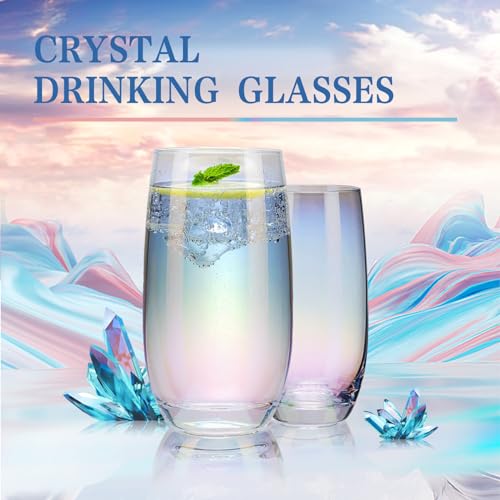 CUKBLESS Iridescent Crystal Highball Glasses Set - Image 3
