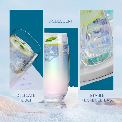 CUKBLESS Iridescent Crystal Highball Glasses Set - Image 2