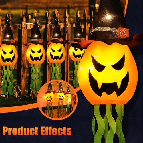 Cuorung Glowing Pumpkin Witch Hat with Lights - Image 5