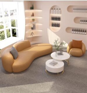 CGTENBS Curved Accent Chaise Lounge Sofa (D)
