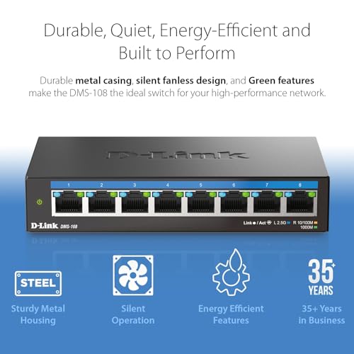 D-Link 8-Port 2.5GB Unmanaged Gaming Switch (DMS-108) - Image 5