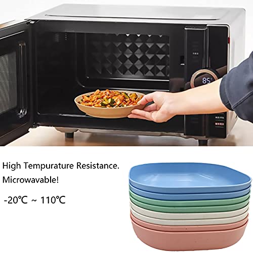 Dadamong 8Pcs Unbreakable Wheat Straw Dinner Plates - Image 4