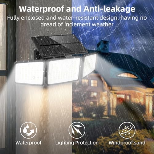 daphino Solar Lights 2500LM Motion Sensor, Waterproof - Image 5