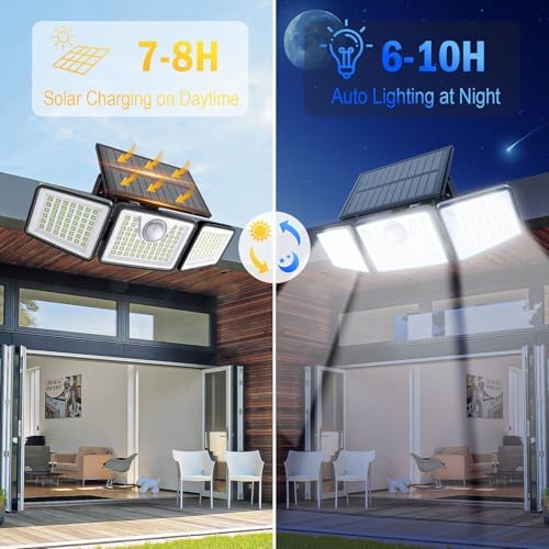 daphino Solar Lights 2500LM Motion Sensor, Waterproof - Image 2