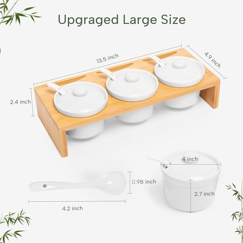 DD DEFINED DECO Wooden Condiment Set-Ceramic Chip And Dip - Image 3