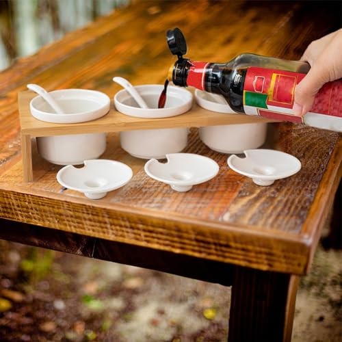 DD DEFINED DECO Wooden Condiment Set-Ceramic Chip And Dip - Image 4