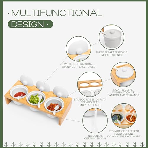 DD DEFINED DECO Wooden Condiment Set-Ceramic Chip And Dip - Image 5