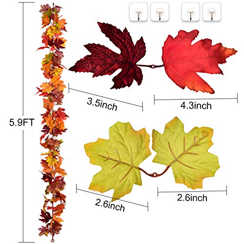 DearHouse 2 Pack Maple Leaf Fall Garland - Image 3