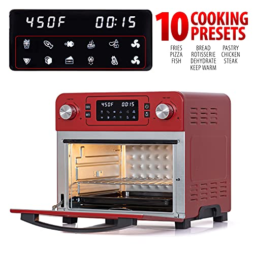 Deco Chef Red Stainless Steel Countertop Toaster Oven - Image 3