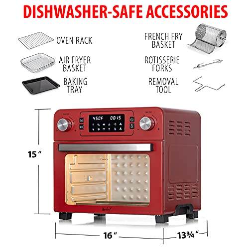 Deco Chef Red Stainless Steel Countertop Toaster Oven - Image 4