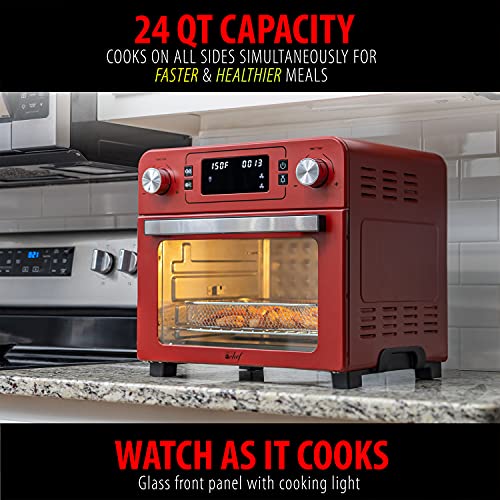 Deco Chef Red Stainless Steel Countertop Toaster Oven - Image 2
