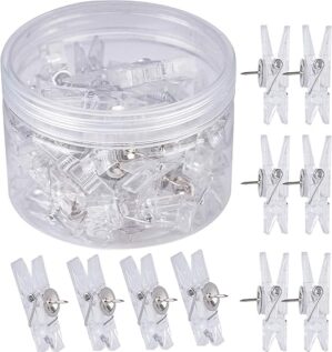 DAGUANZHI Decorative Push Pin Clips, 60 Pcs