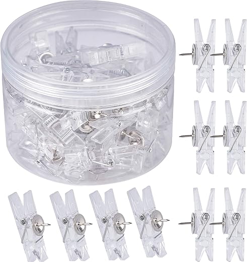 DAGUANZHI Decorative Push Pin Clips, 60 Pcs
