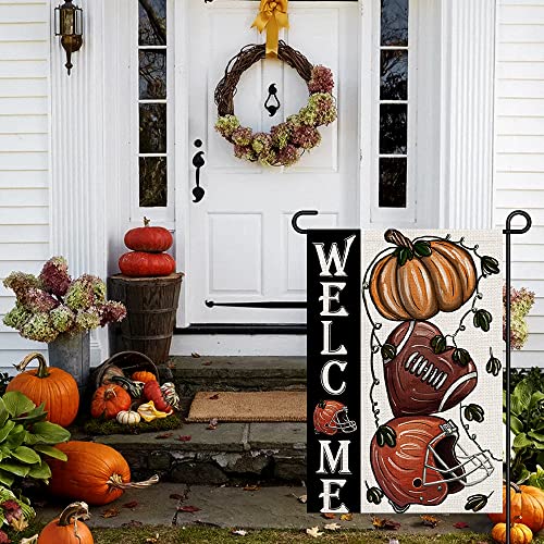 Decorhua Pumpkin Autumn Football Garden Flag DF330 - Image 2