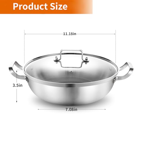 DELARLO Tri-Ply Stainless Steel Everyday Pan - Image 3