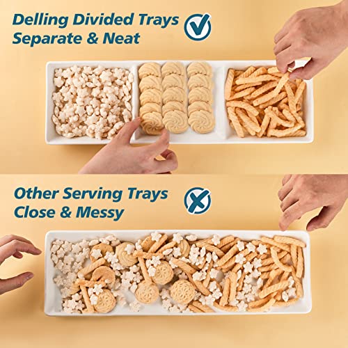DELLING 16" Ceramic 3-Section Stackable Serving Tray - Image 4