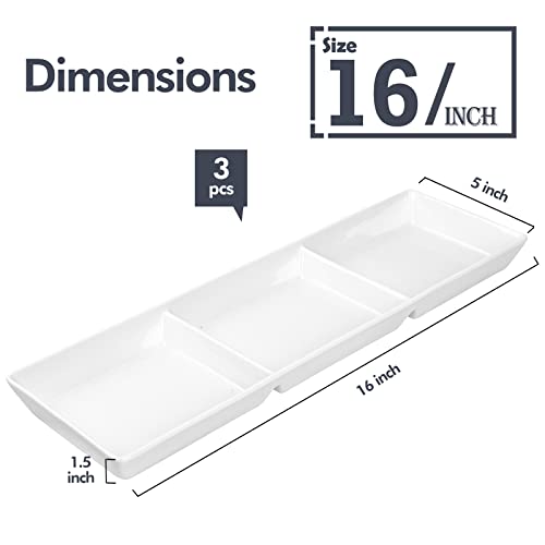 DELLING 16" Ceramic 3-Section Stackable Serving Tray - Image 2
