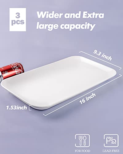 DELLING Large 16 Inch White Porcelain Platters - Image 2