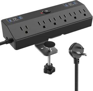 JXGUCAT Desk Clamp Power Strip With Fast Charging
