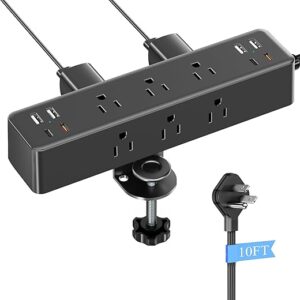 Acozvin Desk Clamp Power Strip With USB Ports