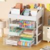 Marbrasse Desk Organizer With 3 Drawers, Clear