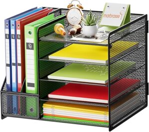 Marbrasse Desk Organizer With File Holder