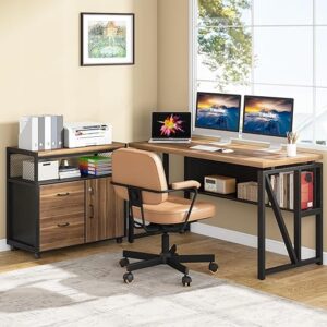 Tribesigns Desk With Drawer, 55" Long Computer Desk With Storage