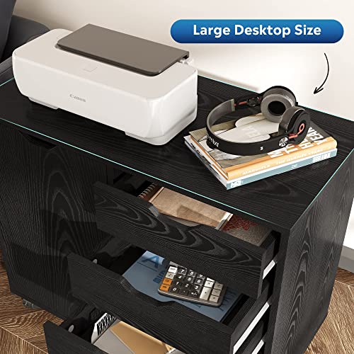 DEVAISE 5-Drawer Wood Dresser Chest, Black - Image 4